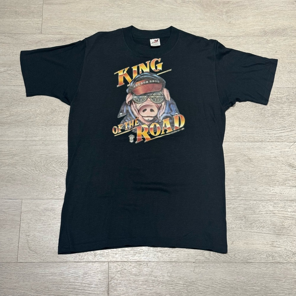 Vintage 1982 Harley Davidson Hog Hawg King Of The Road Shirt Single Stitch Sz L